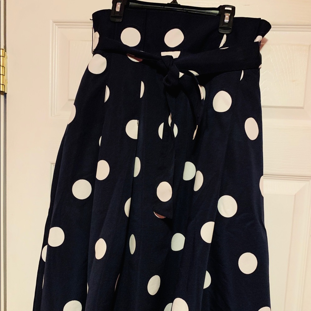Navy Blue New York & Company Polka Dot Skirt